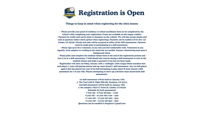 Registration Info